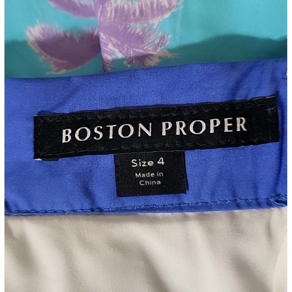 Boston Proper 4 S NWT Cotton Poplin Skirt Seascape Yacht Sailboat Novelty Preppy - Picture 2 of 6